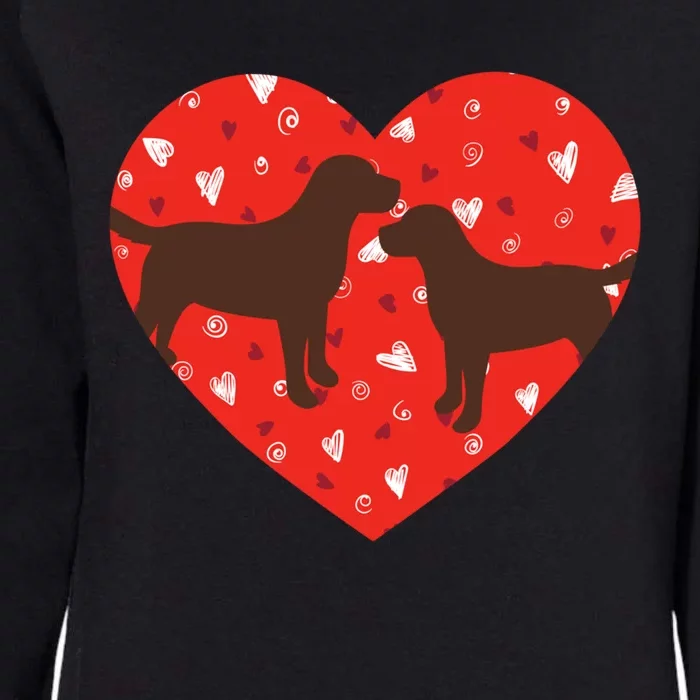 Chocolate Lab Heart Valentine's Day Labrador Dog Lover Gift Womens California Wash Sweatshirt