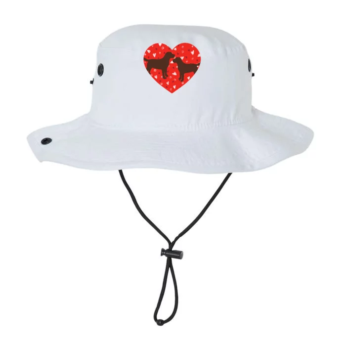 Chocolate Lab Heart Valentine's Day Labrador Dog Lover Gift Legacy Cool Fit Booney Bucket Hat