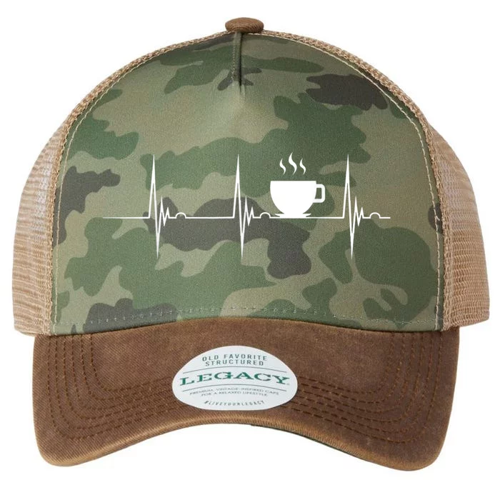 Coffee Lover Heartbeat EKG Pulse Hot Espresso Coffee Cup Legacy Tie Dye Trucker Hat