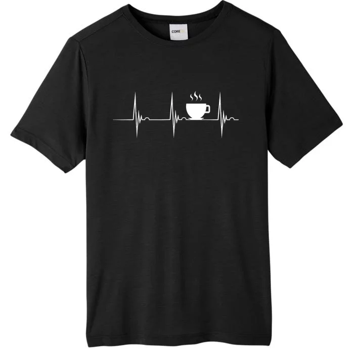 Coffee Lover Heartbeat EKG Pulse Hot Espresso Coffee Cup ChromaSoft Performance T-Shirt