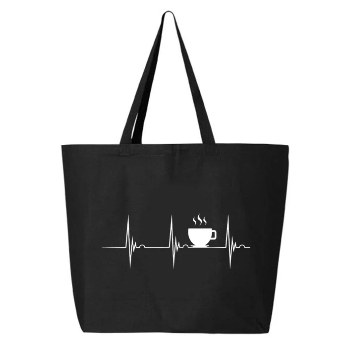 Coffee Lover Heartbeat EKG Pulse Hot Espresso Coffee Cup 25L Jumbo Tote