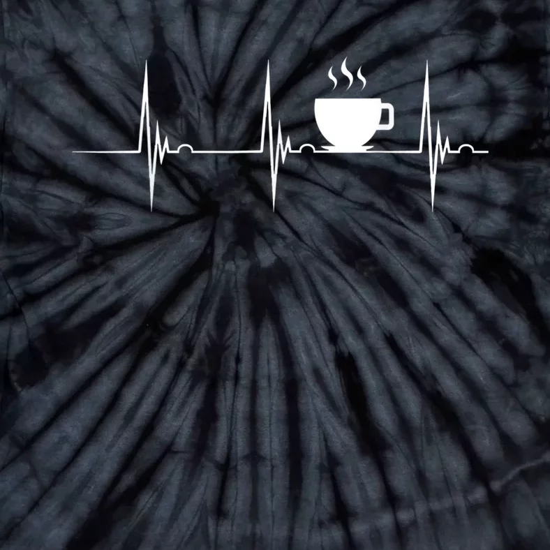 Coffee Lover Heartbeat EKG Pulse Hot Espresso Coffee Cup Tie-Dye T-Shirt