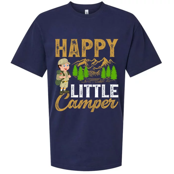 Camping Lover Happy Little Camper Gift Sueded Cloud Jersey T-Shirt