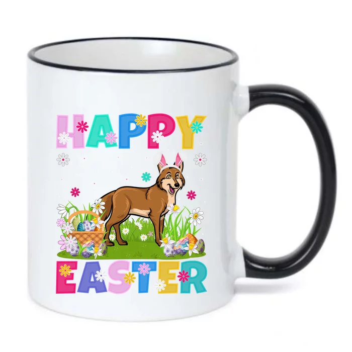 Coyote Lover Happy Easter Bunny Coyote Easter Sunday Cute Gift Black Color Changing Mug