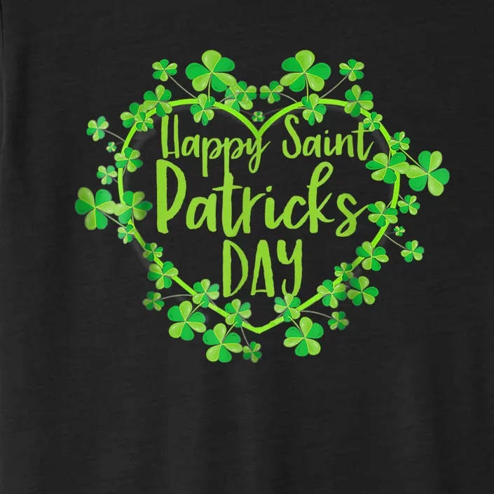 Cute Lucky Heart Shamrock Happy St Patricks Day Family Heart ChromaSoft Performance T-Shirt