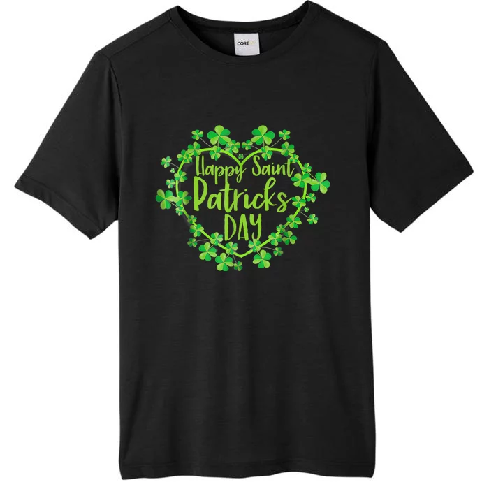 Cute Lucky Heart Shamrock Happy St Patricks Day Family Heart ChromaSoft Performance T-Shirt