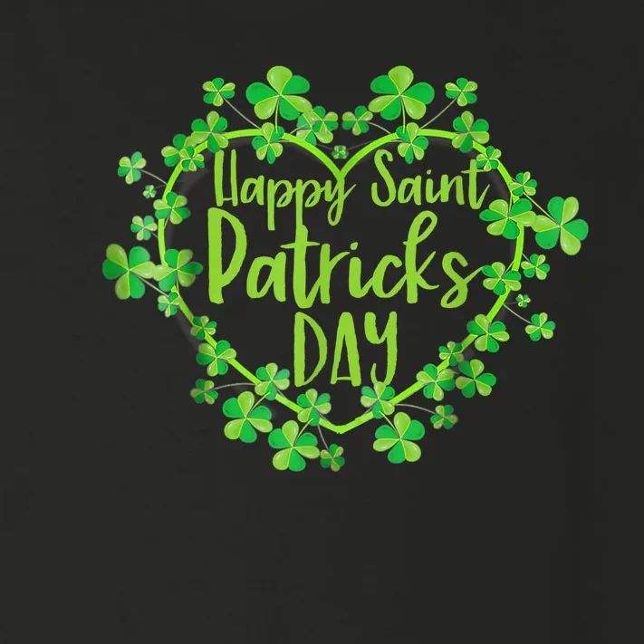 Cute Lucky Heart Shamrock Happy St Patricks Day Family Heart Toddler Long Sleeve Shirt