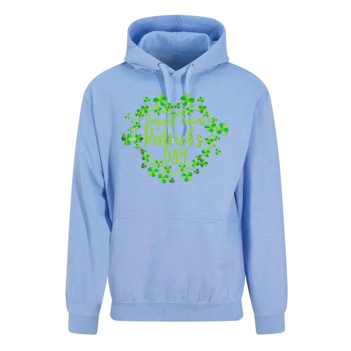 Cute Lucky Heart Shamrock Happy St Patricks Day Family Heart Unisex Surf Hoodie