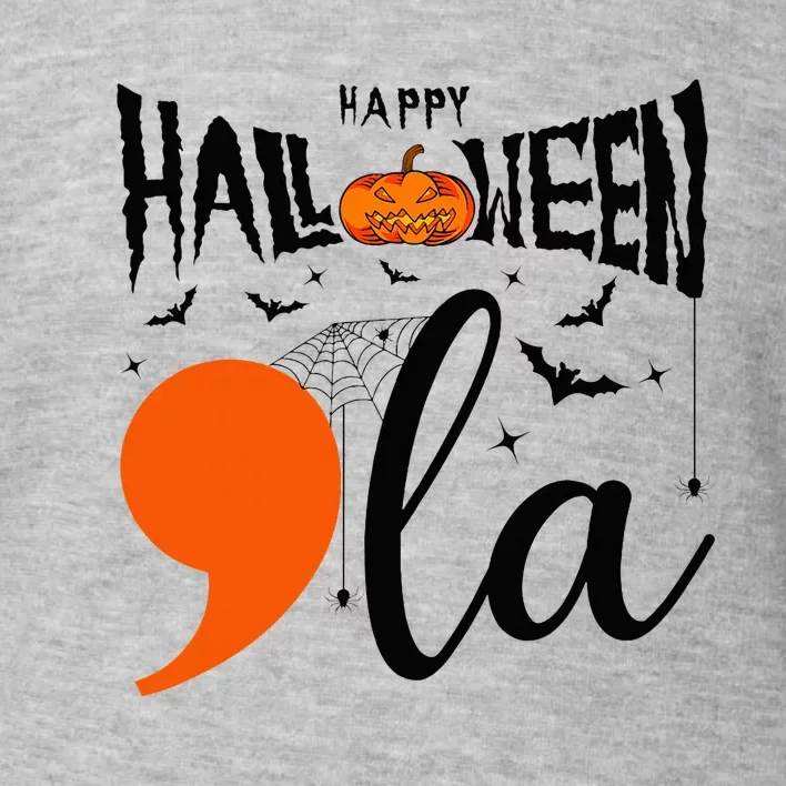 Comma +  La Happy Halloween Kamala Harris 2024 Toddler Sweatshirt