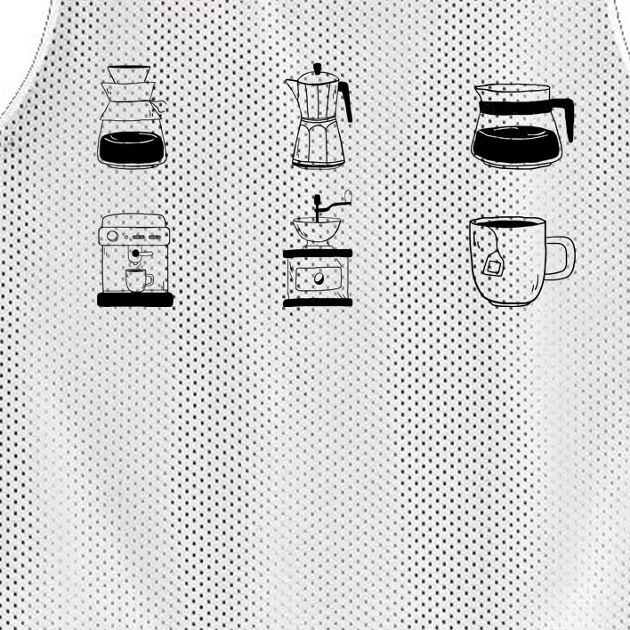 Coffee Lover Hand Drawn Cute Food Coffee Gift Mesh Reversible Basketball Jersey Tank