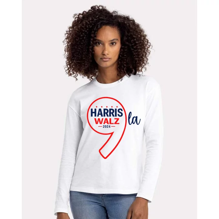 Comma La Harris Walz 2024 Womens Cotton Relaxed Long Sleeve T-Shirt