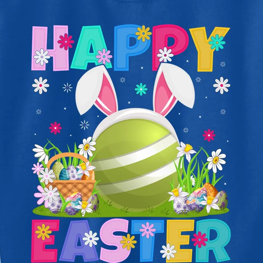 Croquet Lover Happy Easter Bunny Croquet Easter Sunday Gift Kids Sweatshirt