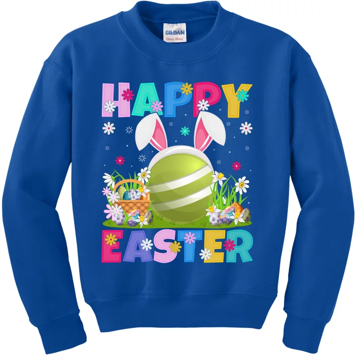 Croquet Lover Happy Easter Bunny Croquet Easter Sunday Gift Kids Sweatshirt