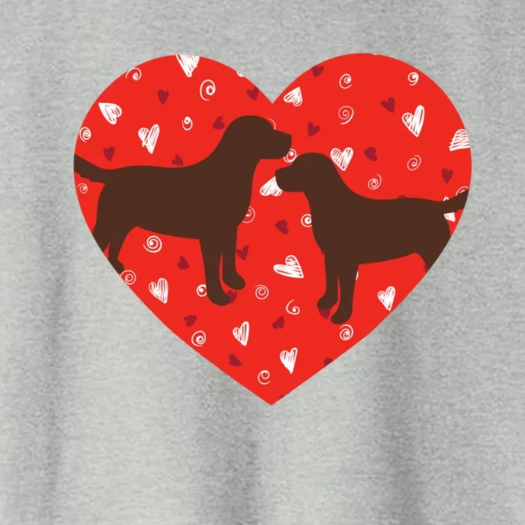 Chocolate Lab Heart Valentine's Day Labrador Dog Lover Great Gift Women's Crop Top Tee