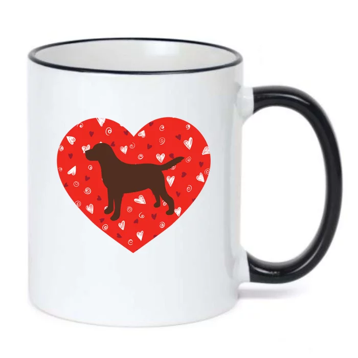 Chocolate Lab Heart Valentine's Day Labrador Dog Lover Cool Gift Black Color Changing Mug