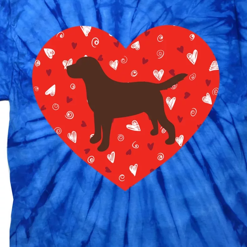 Chocolate Lab Heart Valentine's Day Labrador Dog Lover Cool Gift Tie-Dye T-Shirt