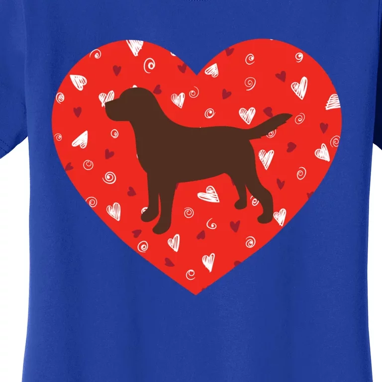 Chocolate Lab Heart Valentine's Day Labrador Dog Lover Cool Gift Women's T-Shirt