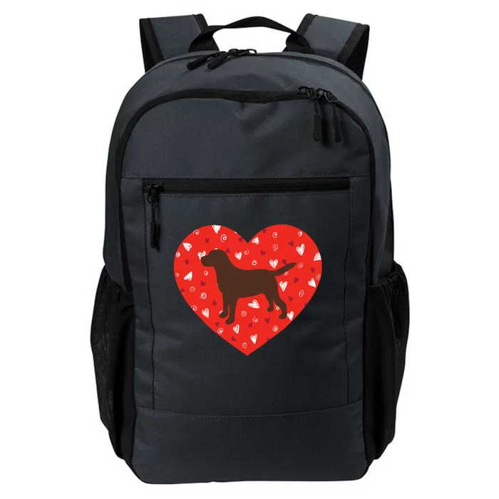 Chocolate Lab Heart Valentine's Day Labrador Dog Lover Cool Gift Daily Commute Backpack