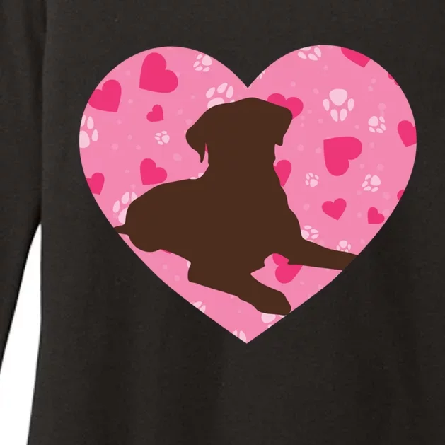 Chocolate Lab Heart Valentine's Day Labrador Dog Lover Meaningful Gift Womens CVC Long Sleeve Shirt