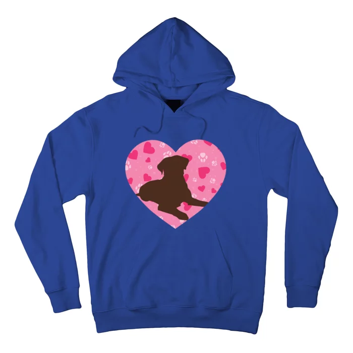 Chocolate Lab Heart Valentine's Day Labrador Dog Lover Meaningful Gift Hoodie