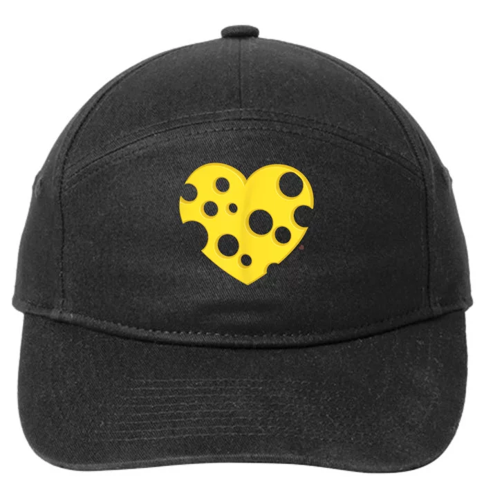 Cheese Love Heart Pocket. Holey Cheese 7-Panel Snapback Hat