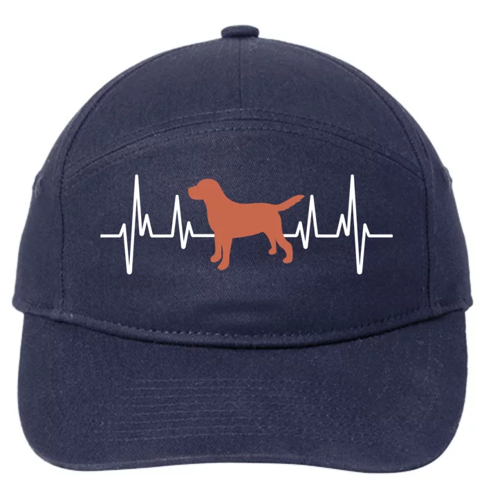 Chocolate Lab Heartbeat Valentine's Dog Labrador Retriever Gift 7-Panel Snapback Hat