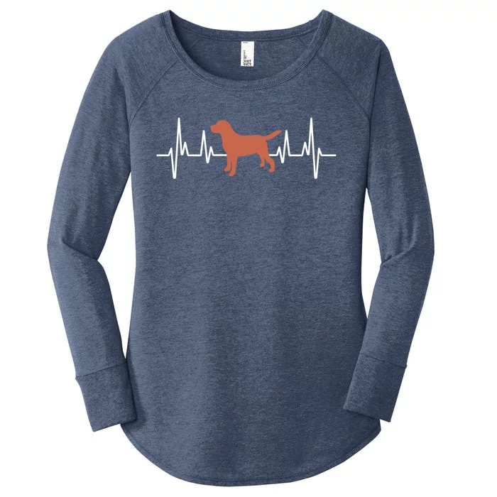 Chocolate Lab Heartbeat Valentine's Dog Labrador Retriever Gift Women's Perfect Tri Tunic Long Sleeve Shirt