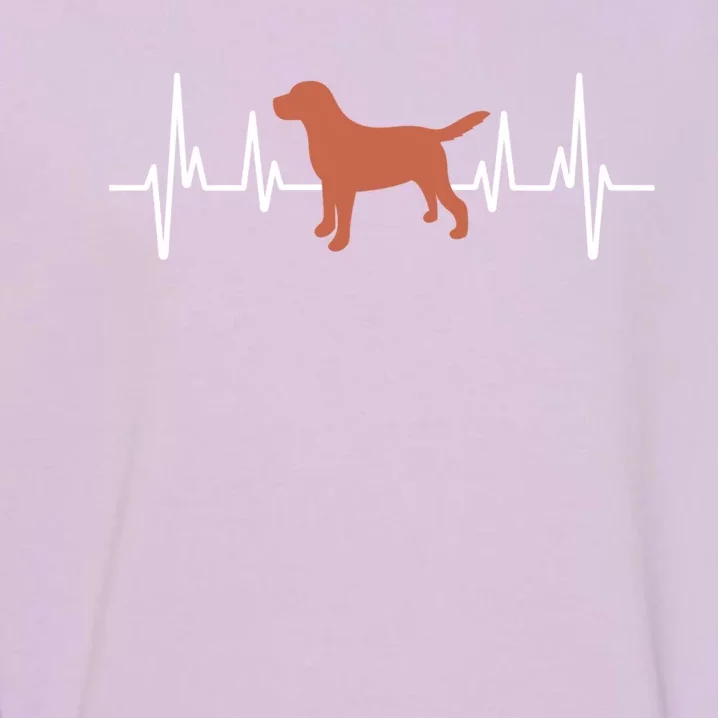 Chocolate Lab Heartbeat Valentine's Dog Labrador Retriever Gift Garment-Dyed Sweatshirt