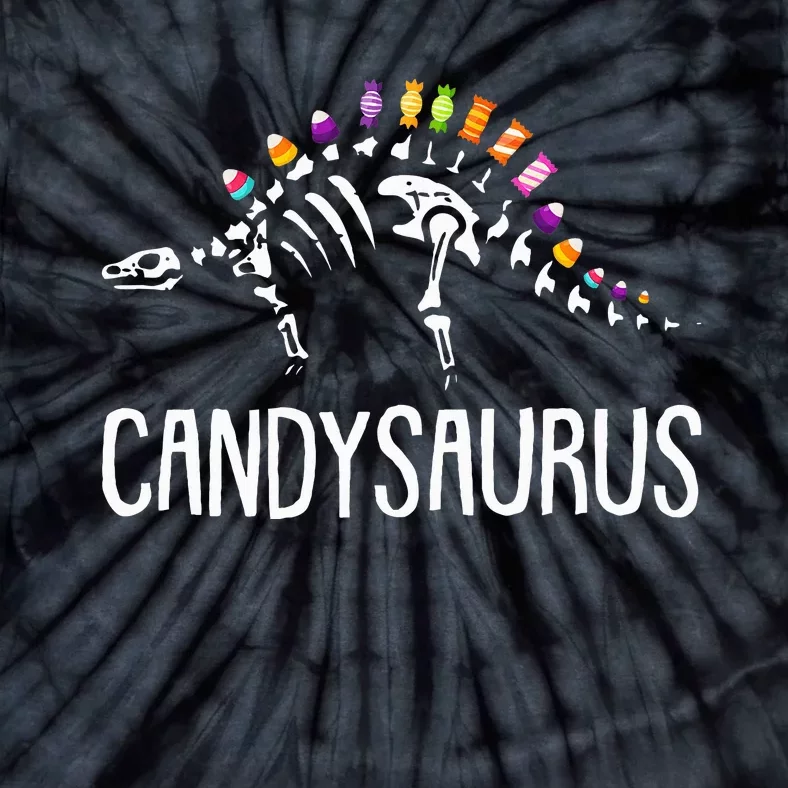 Candysaurus Lazy Halloween Costume Cute Dinosaur Pun Tie-Dye T-Shirt