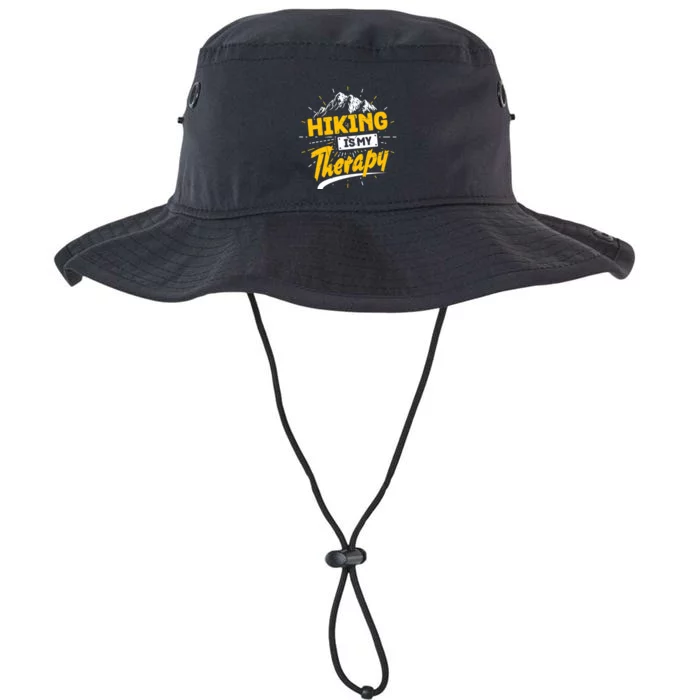 Camping Life Hiking Is My Therapy Trekking Wanderlust Hiker Legacy Cool Fit Booney Bucket Hat