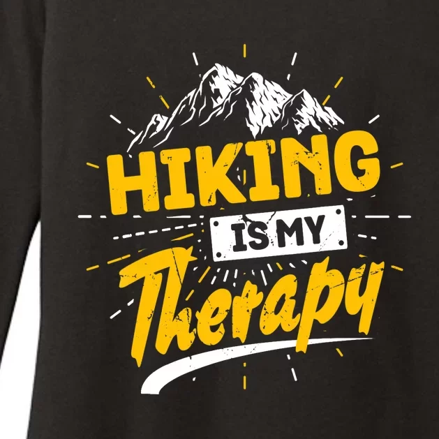 Camping Life Hiking Is My Therapy Trekking Wanderlust Hiker Womens CVC Long Sleeve Shirt