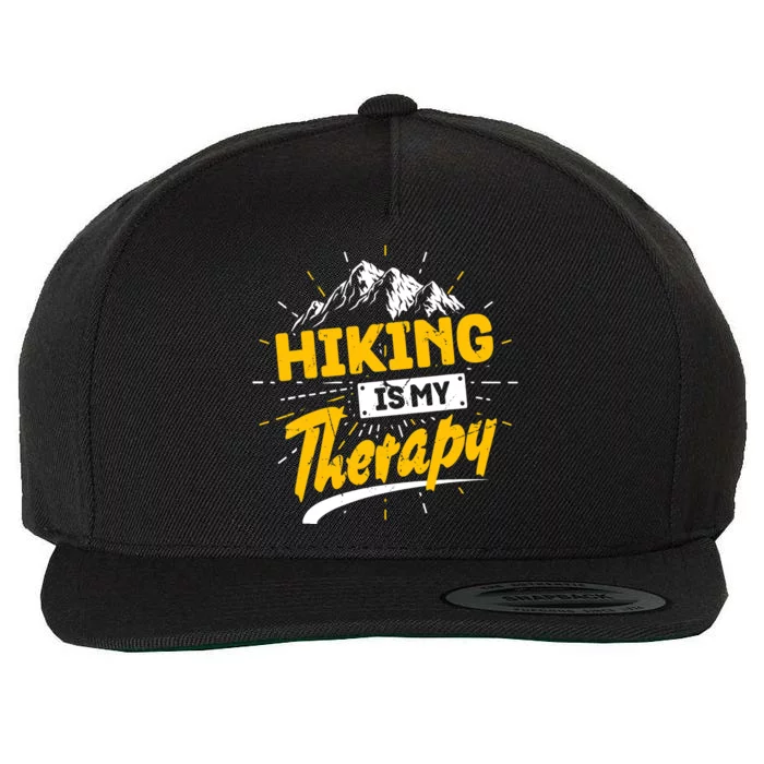 Camping Life Hiking Is My Therapy Trekking Wanderlust Hiker Wool Snapback Cap