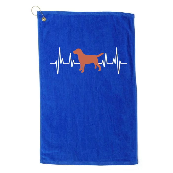 Chocolate Lab Heartbeat Valentine's Dog Labrador Retriever Cool Gift Platinum Collection Golf Towel