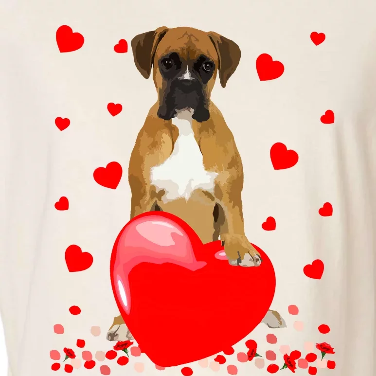 Cute Love Hearts Boxer Dog Valentines Puppy Lover Garment-Dyed Women's Muscle Tee