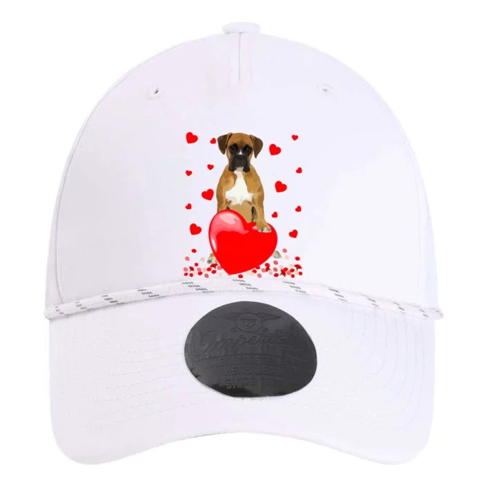 Cute Love Hearts Boxer Dog Valentines Puppy Lover Performance The Dyno Cap