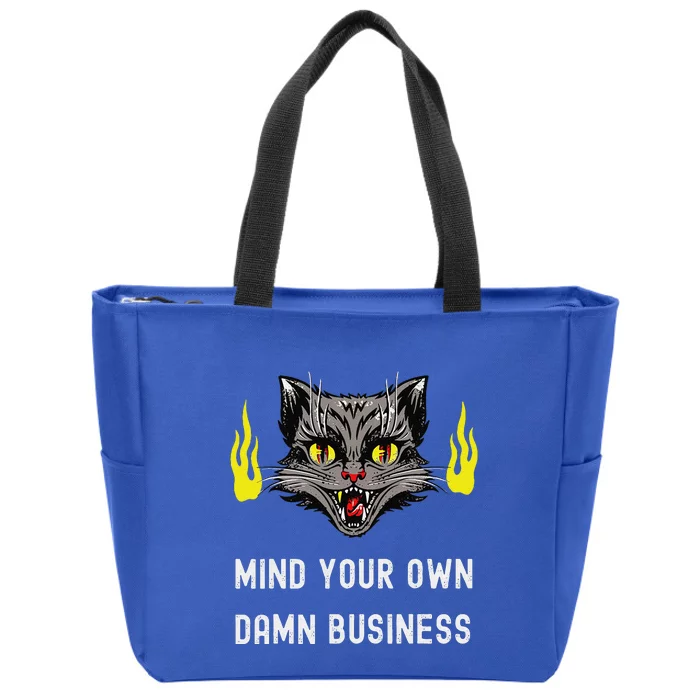 Cat Lady Harris Walz Waltz 2024 Mind Your Own Damn Business Zip Tote Bag