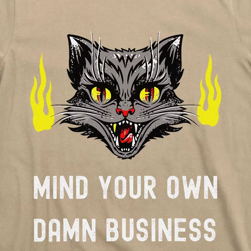 Cat Lady Harris Walz Waltz 2024 Mind Your Own Damn Business T-Shirt