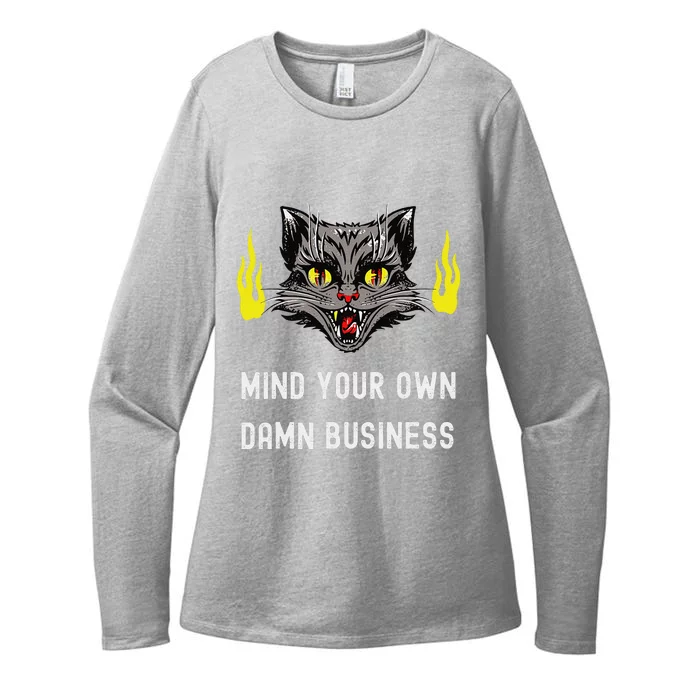 Cat Lady Harris Walz Waltz 2024 Mind Your Own Damn Business Womens CVC Long Sleeve Shirt