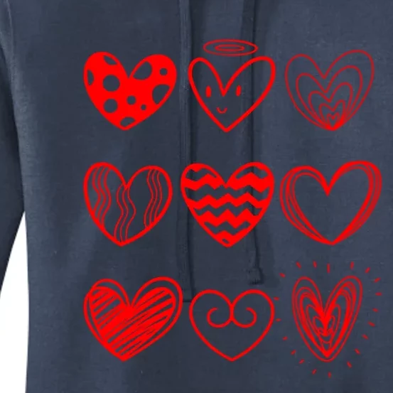 Cute Love Heart Drawings Funny Valentine's Day 'S 'S Cute Gift Women's Pullover Hoodie