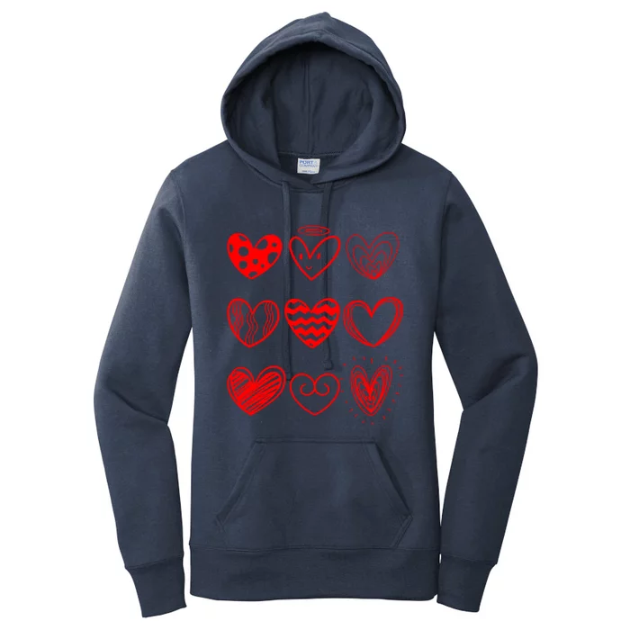 Cute Love Heart Drawings Funny Valentine's Day 'S 'S Cute Gift Women's Pullover Hoodie