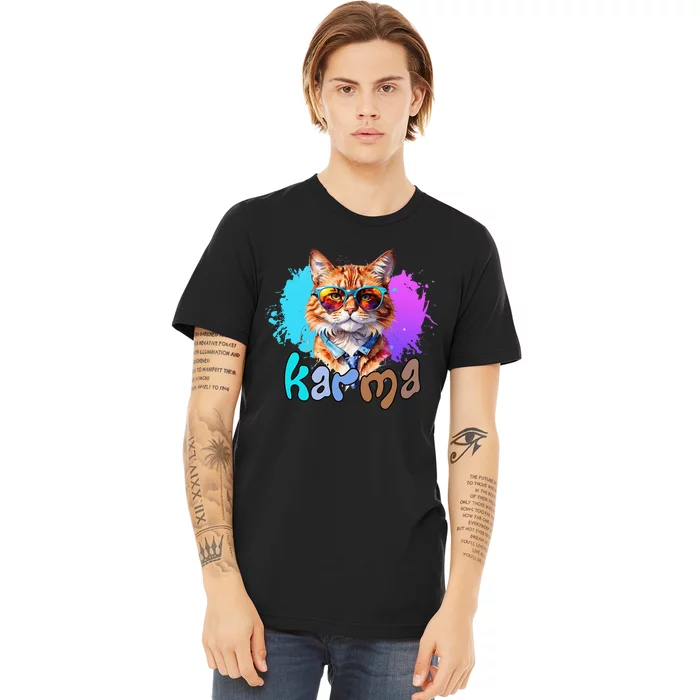 Cat Lover Heart Shape Karma Premium T-Shirt