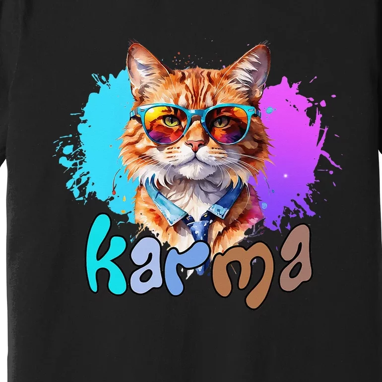 Cat Lover Heart Shape Karma Premium T-Shirt