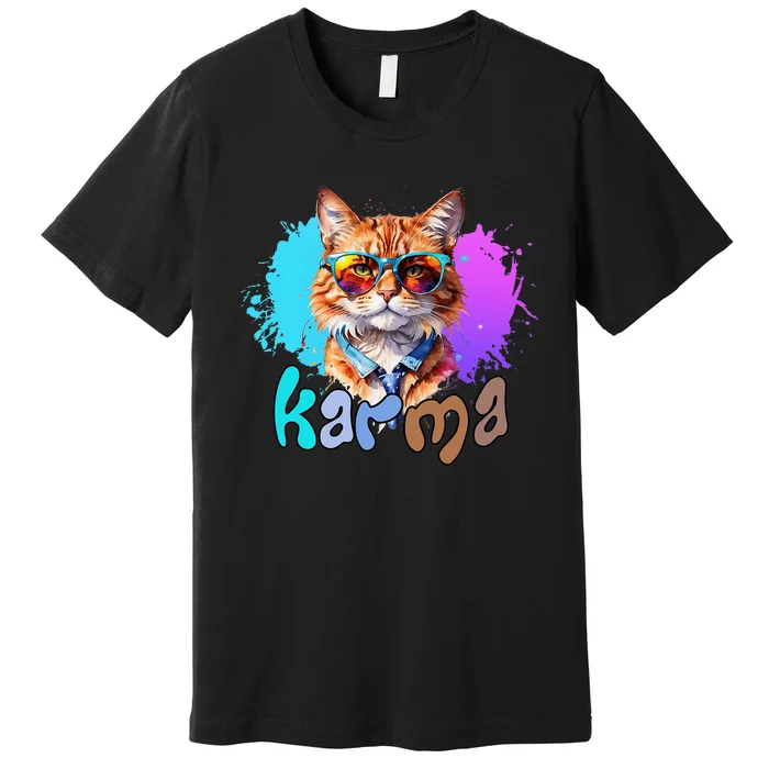 Cat Lover Heart Shape Karma Premium T-Shirt