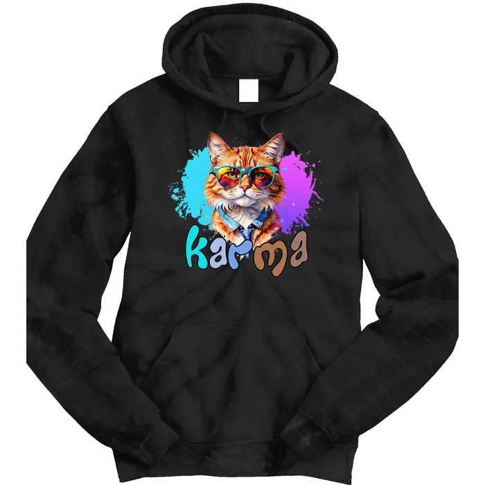 Cat Lover Heart Shape Karma Tie Dye Hoodie