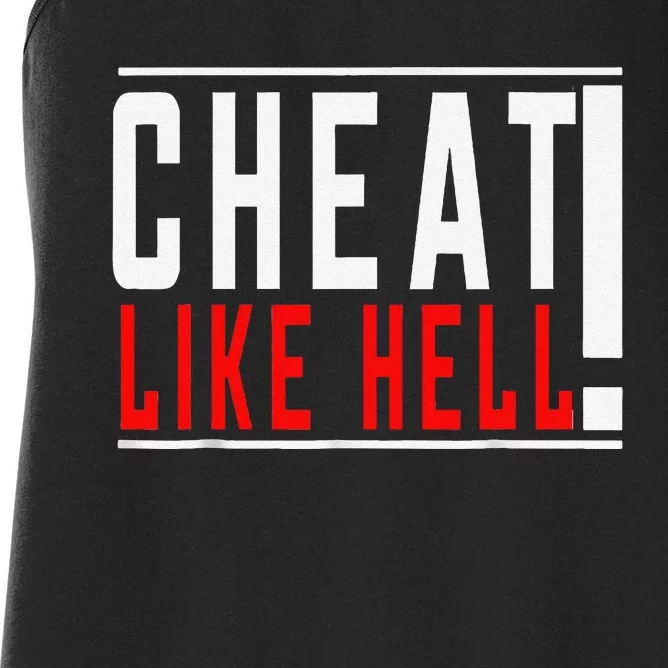 Cheat Like Hell Anti Harris Walz 2024 Election Trump Vance Women's Racerback Tank