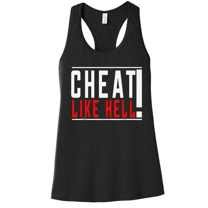 Cheat Like Hell Anti Harris Walz 2024 Election Trump Vance Women's Racerback Tank