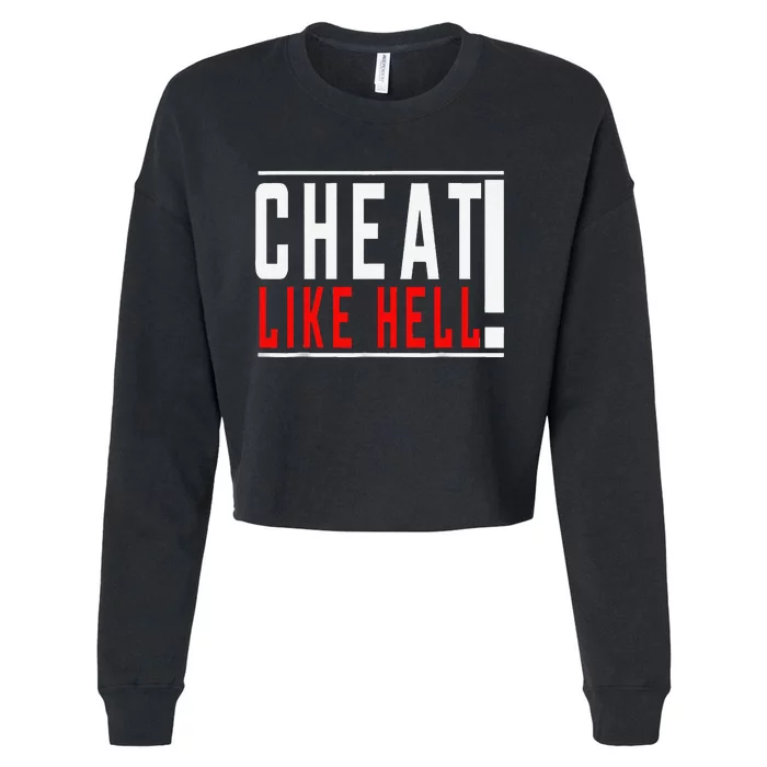 Cheat Like Hell Anti Harris Walz 2024 Election Trump Vance Cropped Pullover Crew