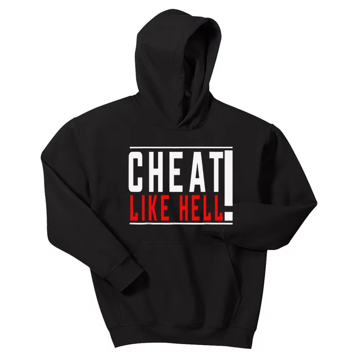 Cheat Like Hell Anti Harris Walz 2024 Election Trump Vance Kids Hoodie