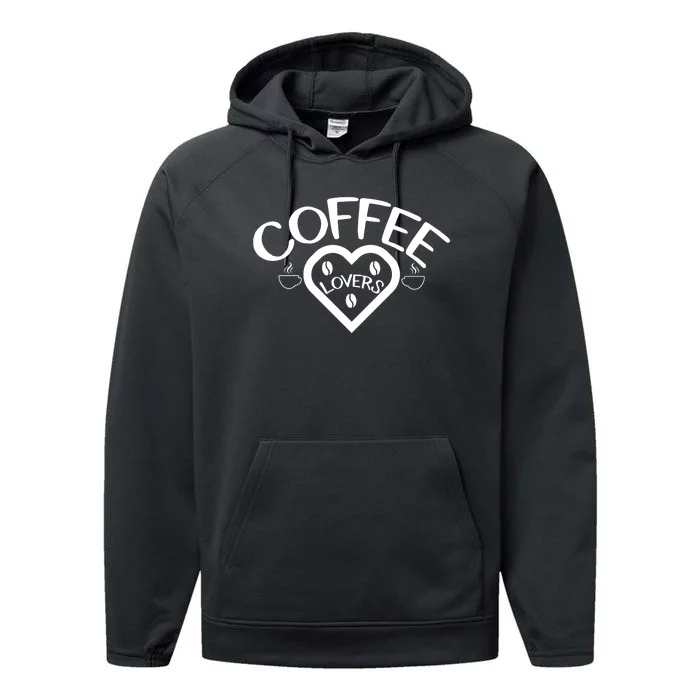 Coffee Lovers Heart Graphic Performance Fleece Hoodie