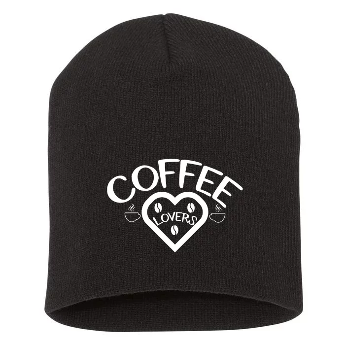 Coffee Lovers Heart Graphic Short Acrylic Beanie